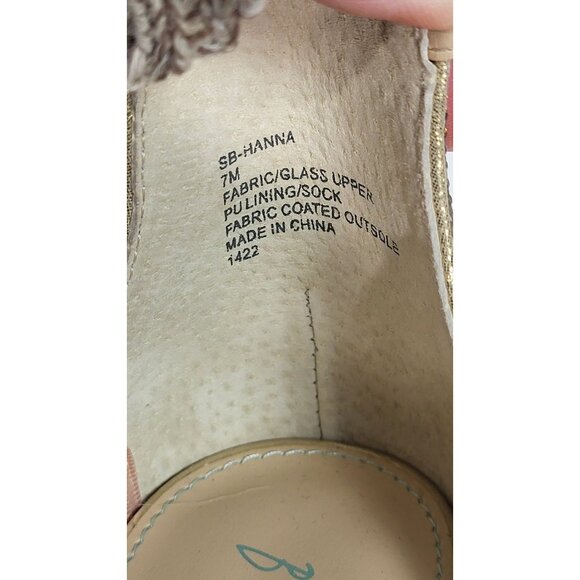 Blue by Betsey Johnson Mari Gold Glitter Block Heel Sandals Size 7M - Picture 11 of 11